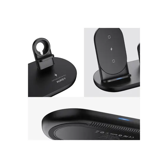 Wireless charger Aukey 3 in 1 10W AirCore Wireless Charging Station, 3 image