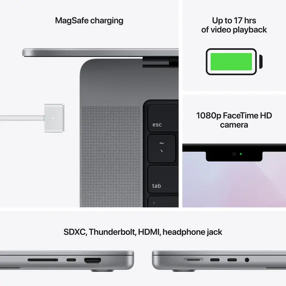 ლეპტოპი MacBook Pro 14.2''  M1 Pro 8 Сore CPU and 14 Сore GPU 16GB 512GB  SSD Space Grey - Primestore.ge