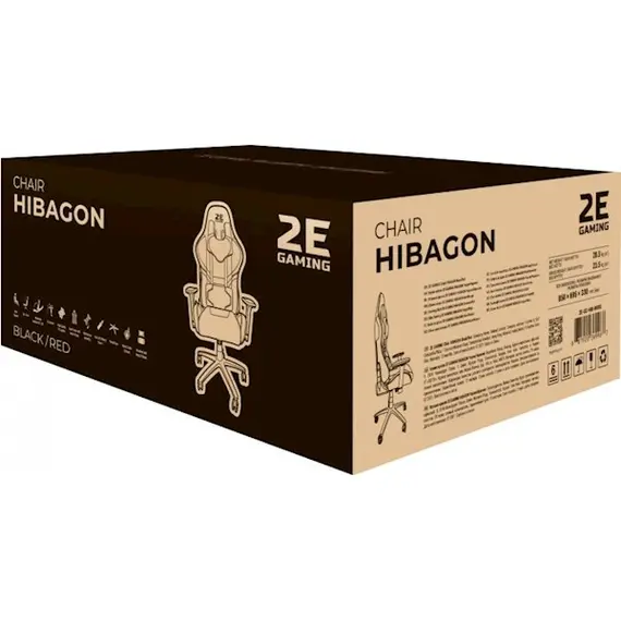 სათამაშო სავარძელი 2E GAMING Chair HIBAGON Black/Red , 8 image - Primestore.ge