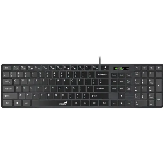 კლავიატურა და მაუსი Genius, Keyboard Slim SlimStar C126, RU, USB Black GK-21003 , 2 image - Primestore.ge