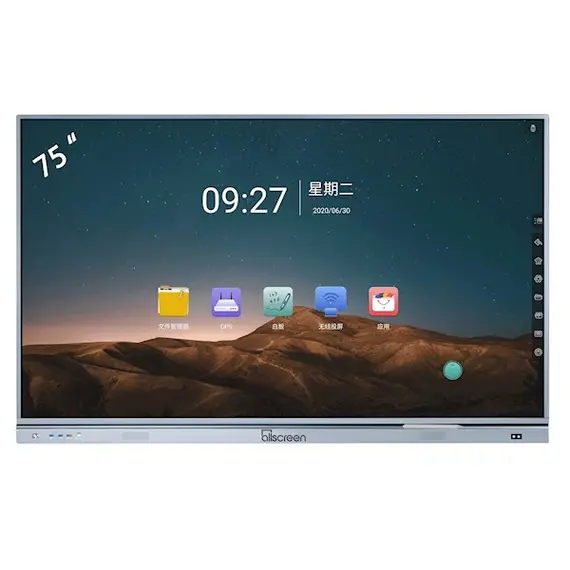 Interactive screen ALLSCREEN Q SERIES INTERACTIVE FLAT PANEL 75 INCH 4K ANDROID 9.0 DW75HQ560 20 TOUCH POINT SMART BOARD