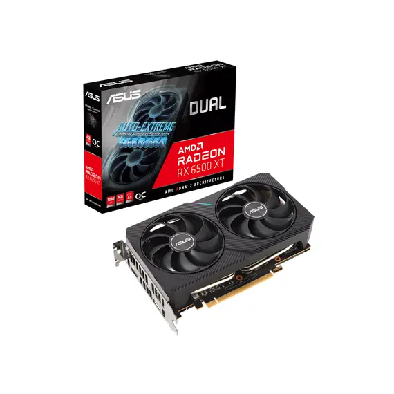 ვიდეო ბარათი PCI Express 4GB DUAL-RX6500XT-O4G//RX6500XT,HDMI,DP,4G,D6  - Primestore.ge