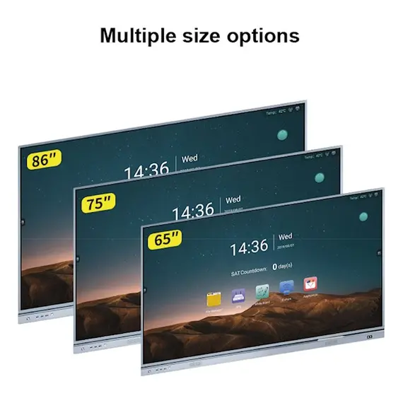 Interactive screen ALLSCREEN Q SERIES INTERACTIVE FLAT PANEL 75 INCH 4K ANDROID 9.0 DW75HQ560 20 TOUCH POINT SMART BOARD, 2 image