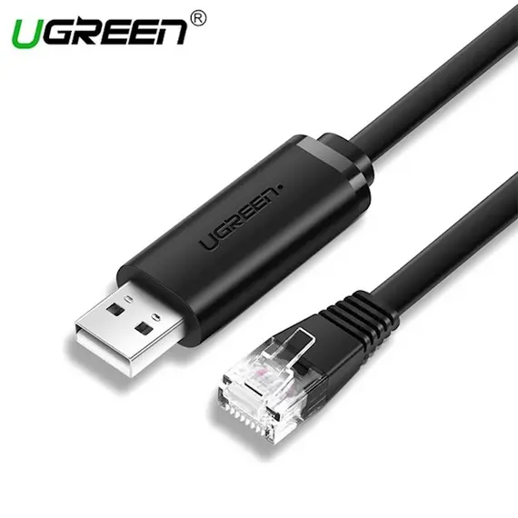 USB LAN კაბელი UGREEN CM204 (50773) USB to RJ45 Console RS232 Cable Serial Adapter for Router 1.5m USB RJ 45 8P8C Console Converter USB Cable - Primestore.ge