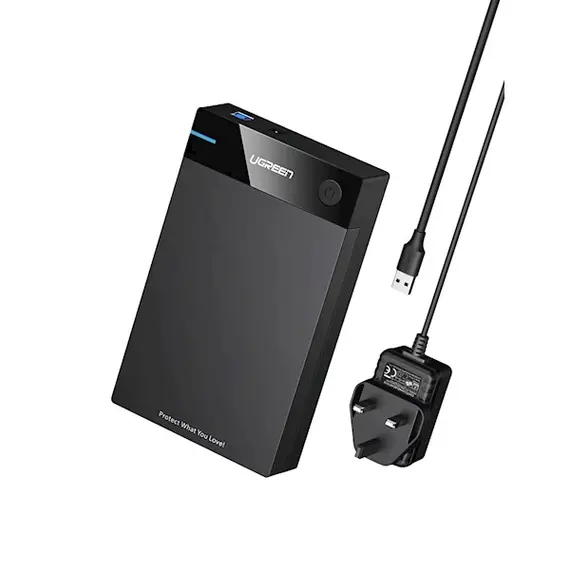 მყარი დისკის ქეისი UGREEN US222 (50422) USB 3.5 Inch HDD Enclosure SSD SATA USB 3.0 power Adapter , 2 image - Primestore.ge