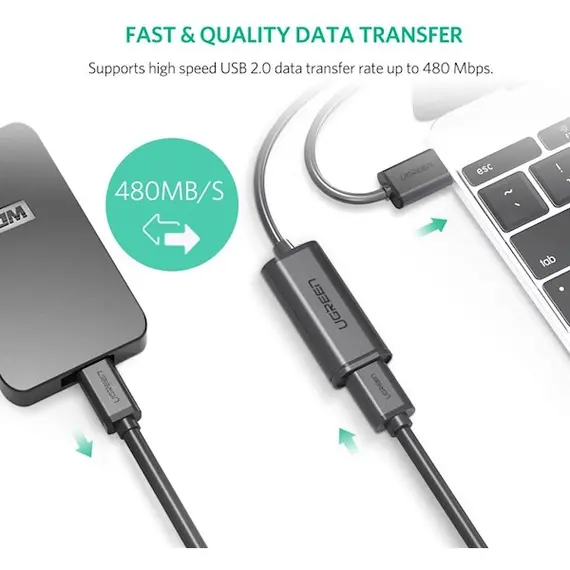 USB დამაგრძელებელი UGREEN (10321) USB Male to USB Female Active Extension Cable with Chipset 10m (Black) , 2 image - Primestore.ge