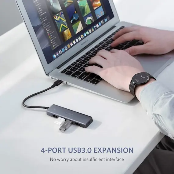 USB ჰაბი UGREEN CM219 (50985) UGREEN USB 3.0 4 Ports USB Hub Gray , 5 image - Primestore.ge