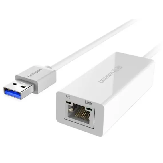ლან ადაპტერი UGREEN CR111 (20255) USB to LAN Rj45 3.0 Gigabit Ethernet Adapter (White) , 3 image - Primestore.ge