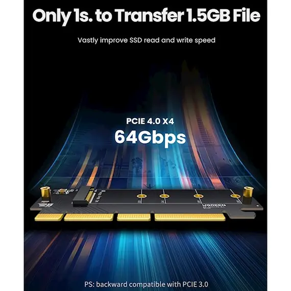 ადაპტერი Ugreen CM465 (30715), UGREEN PCIe 4.0(16×) to M.2 NVMe Expansion Card , 5 image - Primestore.ge