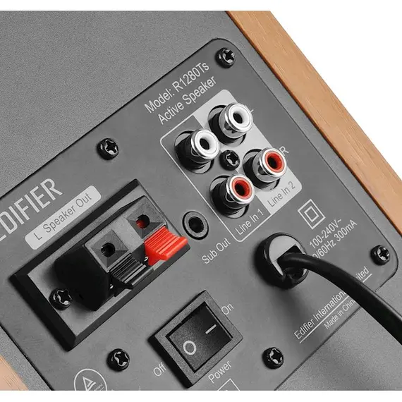 სტუდიური მონიტორი Edifier R1280Ts Active 2.0 Bookshelf Speaker Set, 42W RMS, Brown , 5 image - Primestore.ge