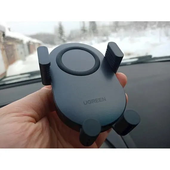 მობილურის დამტენი UGREEN CD256 (40118) Wireless Car Charger, 15W Auto Induction Phone Holder, Black , 3 image - Primestore.ge