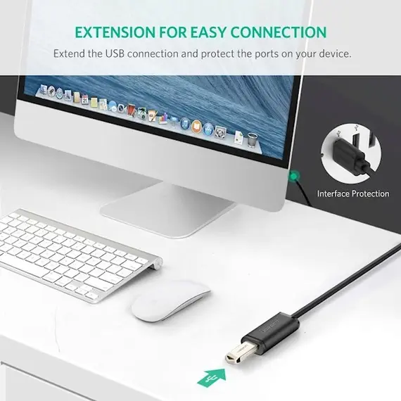 USB დამაგრძლებელი UGREEN US121 (10323) USB 2.0 Active Extension Cable with Chipset 15m (Black) , 6 image - Primestore.ge