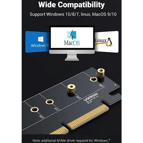 ადაპტერი Ugreen CM465 (30715), UGREEN PCIe 4.0(16×) to M.2 NVMe Expansion Card , 4 image - Primestore.ge