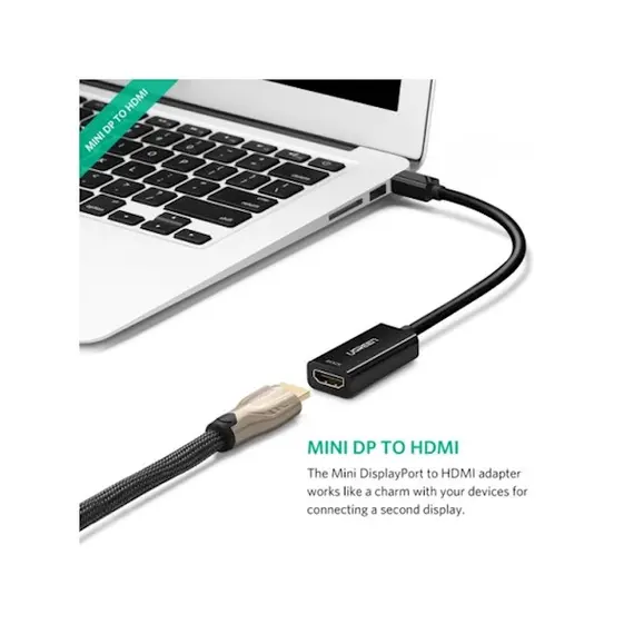 ადაპტერი UGREEN MD112 (40360) Mini DisplayPort to HDMI Adapter Mini DP Thunderbolt 2 HDMI Cable Converter for MacBook Air 13 Surface Pro 4 thunderbolt 4K , 2 image - Primestore.ge