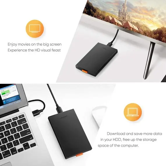 მყარი დისკის ქეისი Ugreen CM237 (60353) HDD Enclosure 2.5 SATA to USB 3.0 Hard Drive Adapter Enclosure - Primestore.ge