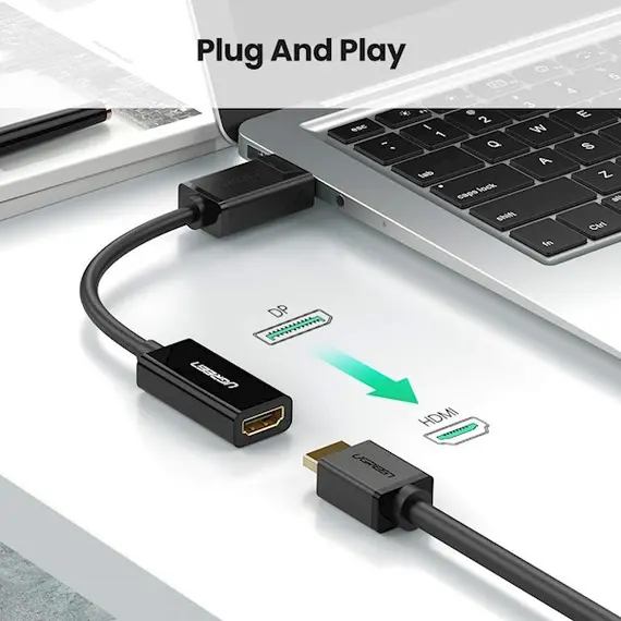 ადაპტერი UGREEN MM137 (40363) DisplayPort to HDMI Female Converter 4K*2K 25cm (Black) , 5 image - Primestore.ge
