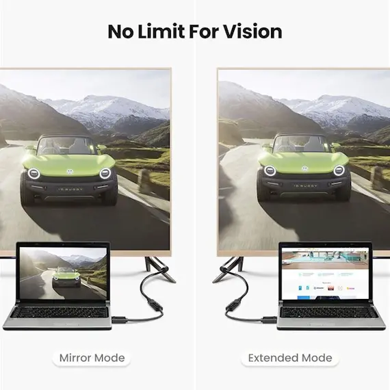 ადაპტერი UGREEN MM137 (40363) DisplayPort to HDMI Female Converter 4K*2K 25cm (Black) , 7 image - Primestore.ge