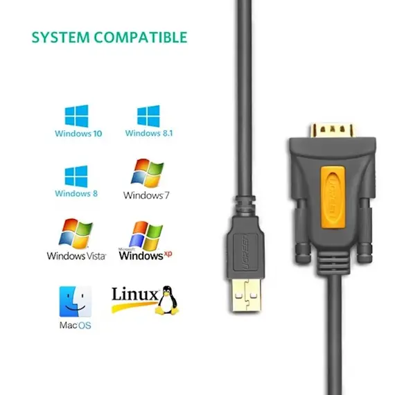 ადაპტერი UGREEN CR104 (20222) USB to DB9 RS232 Adapter Cable 2m , 6 image - Primestore.ge