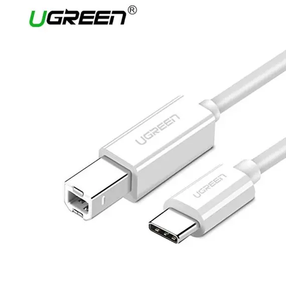 Printer cable UGREEN US241 (40417) USB Type C to USB-B Cable White 1.5M