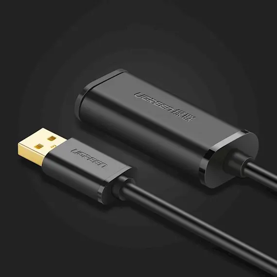 USB დამაგრძლებელი UGREEN US121 (10319) USB 2.0 Active Extension Cable with Chipset 5m (Black) , 8 image - Primestore.ge