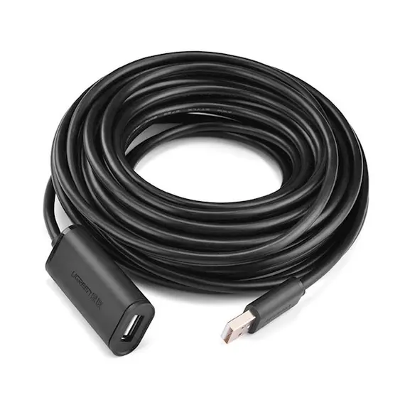 USB დამაგრძლებელი UGREEN US121 (10319) USB 2.0 Active Extension Cable with Chipset 5m (Black) , 5 image - Primestore.ge