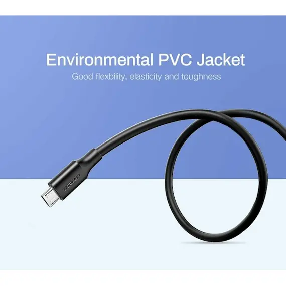 USB კაბელი UGREEN (60138) USB to Micro USB Cable Nickel Plating 2m (Black) , 3 image - Primestore.ge