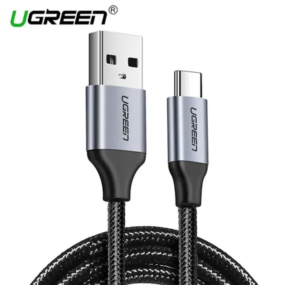 USB კაბელი Ugreen US288 (60126) UGREEN USB 2.0 A to Type C Cable Nickel Plating Aluminum Braid 1m (Black)  - Primestore.ge