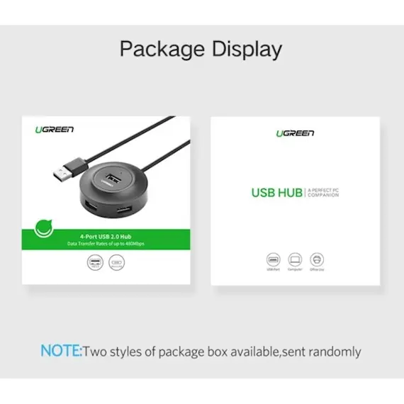USB ჰაბი UGREEN CR106 (20277) USB 2.0 4 PORTS HUB , 6 image - Primestore.ge