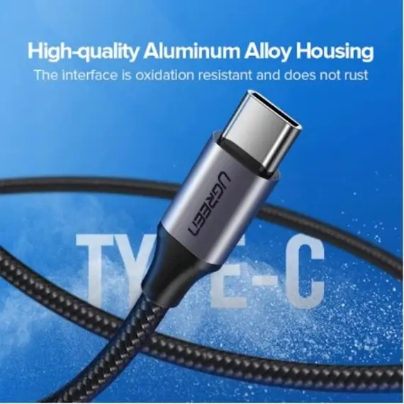 USB კაბელი Ugreen US288 (60126) UGREEN USB 2.0 A to Type C Cable Nickel Plating Aluminum Braid 1m (Black) , 3 image - Primestore.ge
