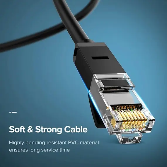 Network cable UGREEN NW102 (20160) Cat6 Patch Cord UTP Lan Cable 2m (Black), 8 image