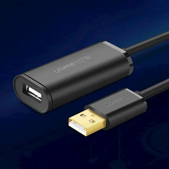 USB დამაგრძლებელი UGREEN US121 (10319) USB 2.0 Active Extension Cable with Chipset 5m (Black) , 7 image - Primestore.ge