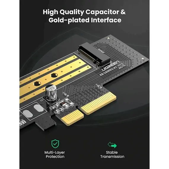 ადაპტერი Ugreen CM302 (70503), M.2 NVME to PCle 3.0 Adapter , 5 image - Primestore.ge