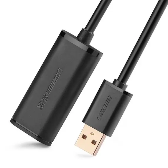 USB დამაგრძლებელი UGREEN US121 (10319) USB 2.0 Active Extension Cable with Chipset 5m (Black) , 4 image - Primestore.ge