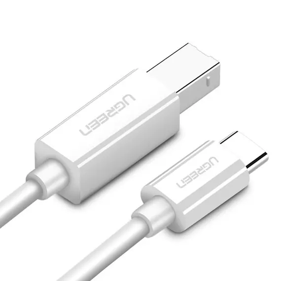 Printer cable UGREEN US241 (40417) USB Type C to USB-B Cable White 1.5M, 2 image