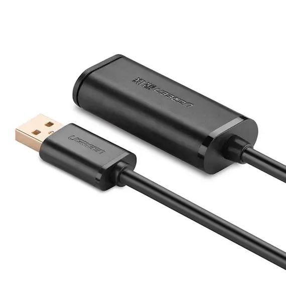 USB დამაგრძლებელი UGREEN US121 (10319) USB 2.0 Active Extension Cable with Chipset 5m (Black) , 3 image - Primestore.ge