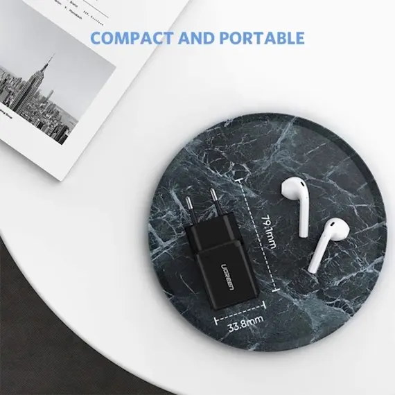 მობილურის დამტენი UGREEN 50459 USB Wall Charger One ports BLACK , 3 image - Primestore.ge