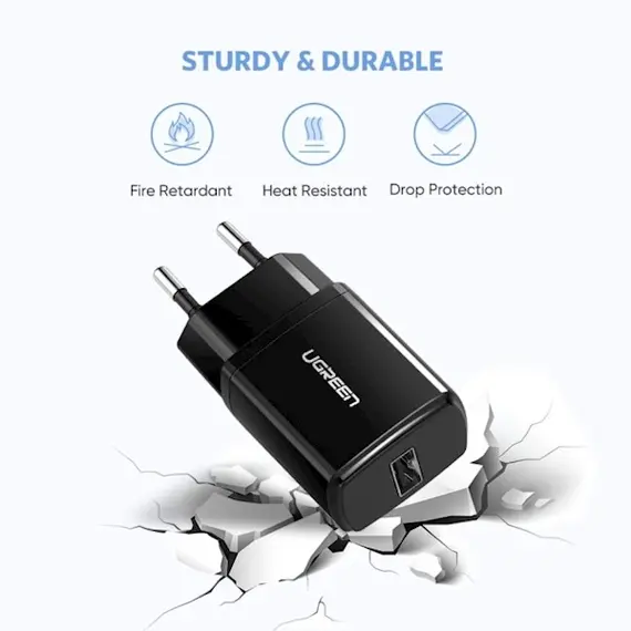 მობილურის დამტენი UGREEN 50459 USB Wall Charger One ports BLACK , 2 image - Primestore.ge