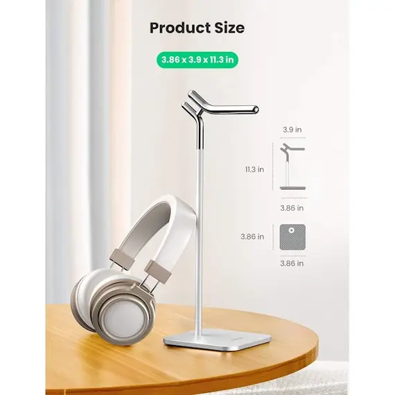 Headphone Stand UGREEN LP143 (80701) Earphone Holder Stand, Silver, 7 image