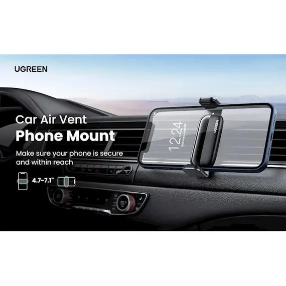 მობილურის დამჭერი Ugreen LP120 (10422), Air Vent Phone Holder, Gray , 6 image - Primestore.ge