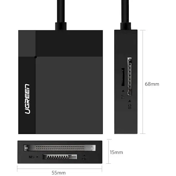 ბარათის წამკითხველი UGREEN CR125 (30333) USB 3.0 All-in-One Card Reader 0.5M , 6 image - Primestore.ge
