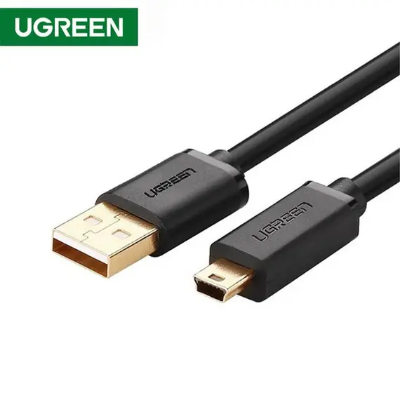 USB კაბელი UGREEN 10385 USB 2.0 A Male to Mini 5 Pin Male Cable 1.5m (Black)  - Primestore.ge