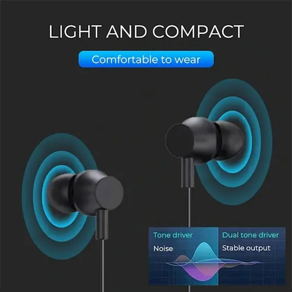 Headphone Lenovo earphone QF320 Black, 2 image