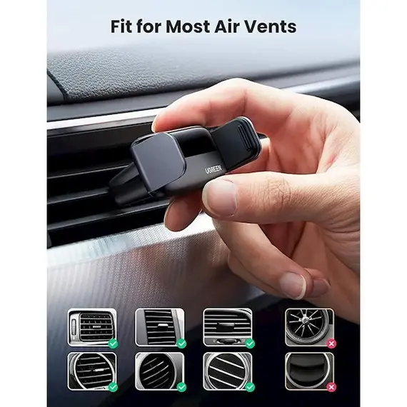 მობილურის დამჭერი Ugreen LP120 (10422), Air Vent Phone Holder, Gray , 5 image - Primestore.ge