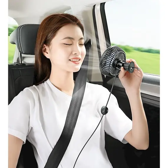 მანქანის ვენტილატორი UGREEN LP436 (10421) Air Vent Car Electric Fan, Black , 6 image - Primestore.ge