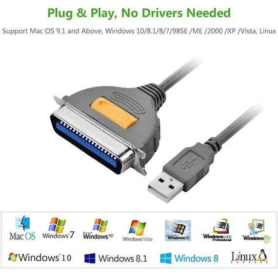 პრინტერის კაბელი UGREEN CR124 (20225) USB to CN36 IEEE1284 Parallel Printer Cable 2m , 4 image - Primestore.ge