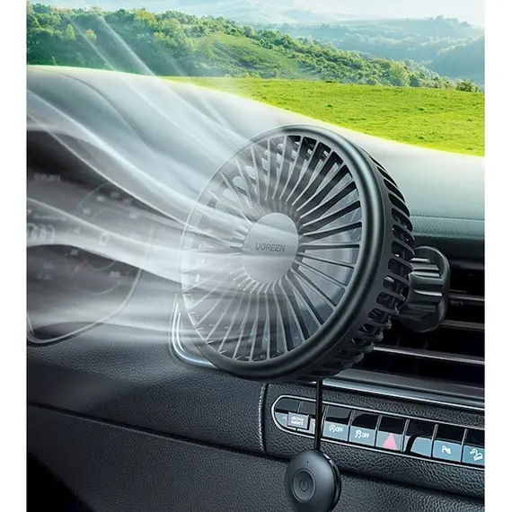 მანქანის ვენტილატორი UGREEN LP436 (10421) Air Vent Car Electric Fan, Black , 2 image - Primestore.ge