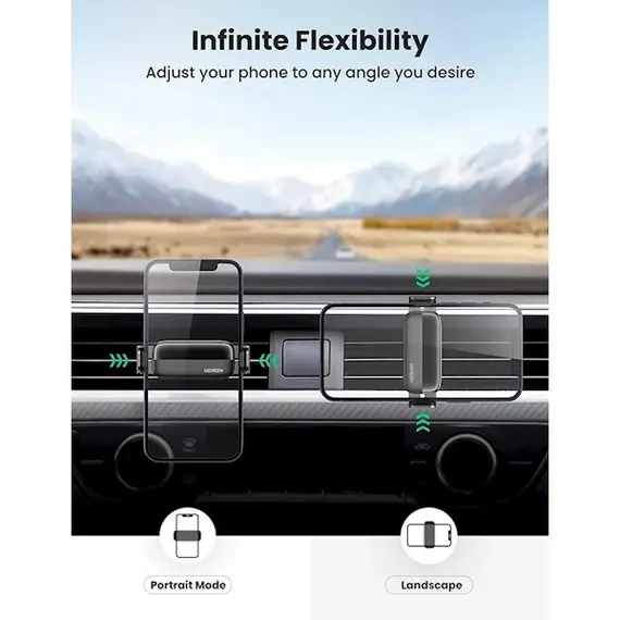 მობილურის დამჭერი Ugreen LP120 (10422), Air Vent Phone Holder, Gray , 4 image - Primestore.ge