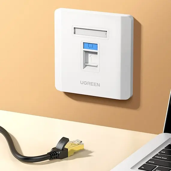ინტერნეტის როზეტი UGREEN NW144 (80180) Wall Socket internet RJ45 Wall Plate Single Port საფარი , 2 image - Primestore.ge