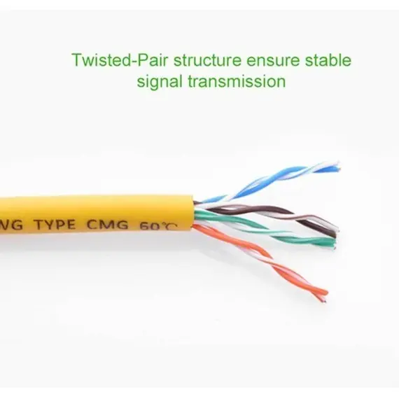 LAN კაბელი UGREEN Patch Cord NW103 (30642) Cat 5e UTP Lan Cable 10m (Yellow) , 4 image - Primestore.ge