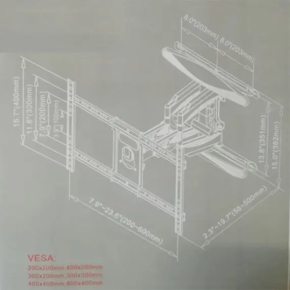 ტელევიზორის მოძრავი საკიდი Allscreen universal LCD LED TV Bracket CTMD70 40-70 ინჩი , 4 image - Primestore.ge